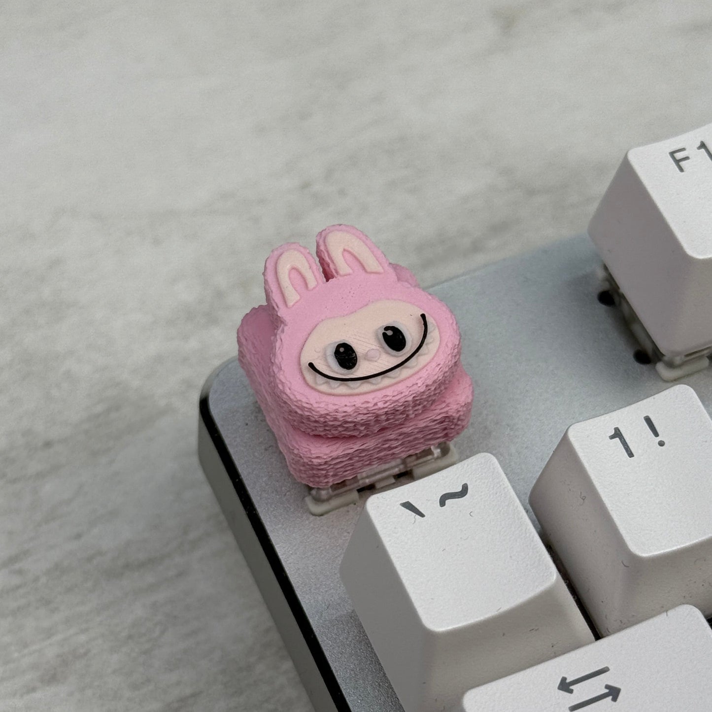 Labubu Pink Keycap & Keychain | Stress Relief Fidget | Cartoon Collection | 3D Printed Gifts