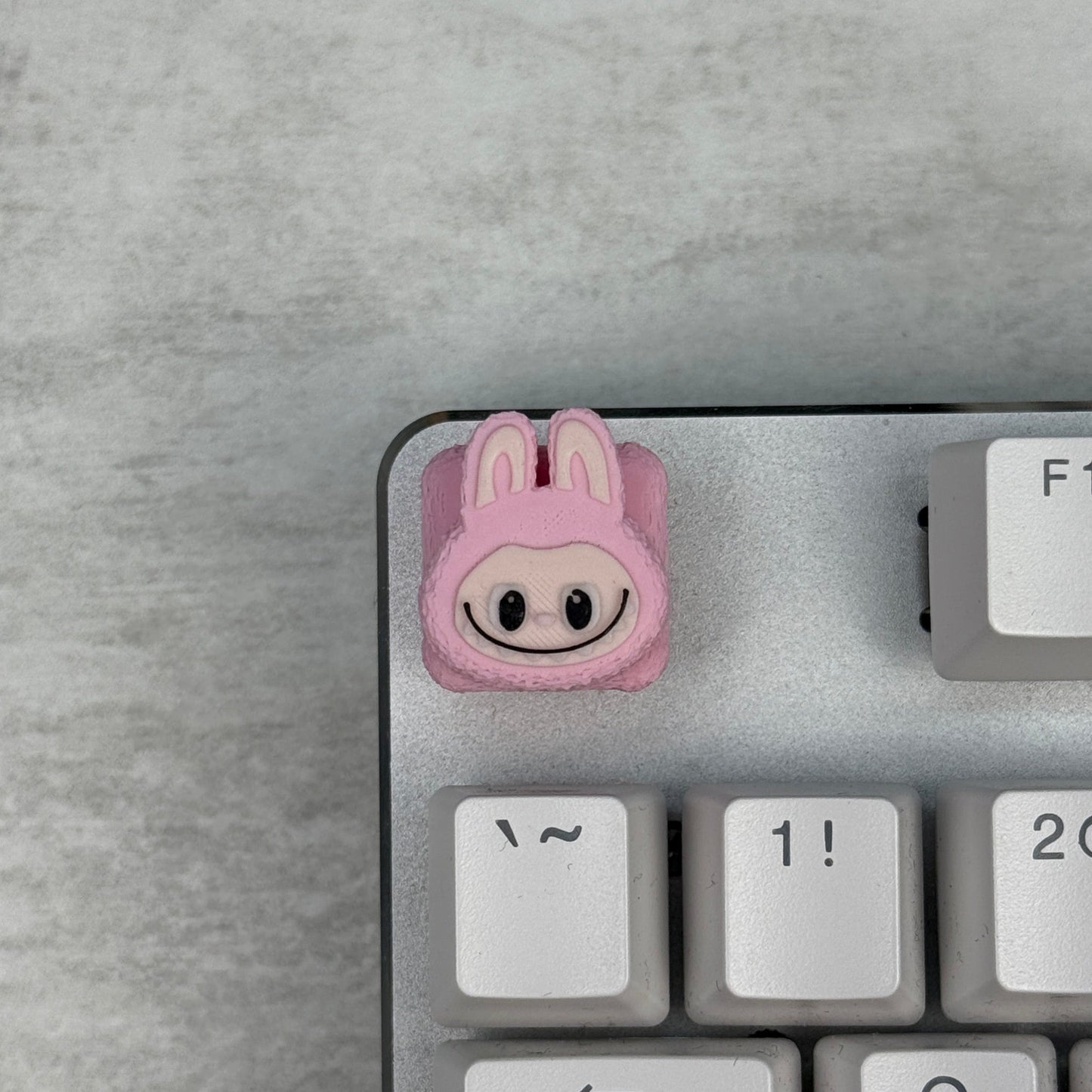 Labubu Pink Keycap & Keychain | Stress Relief Fidget | Cartoon Collection | 3D Printed Gifts