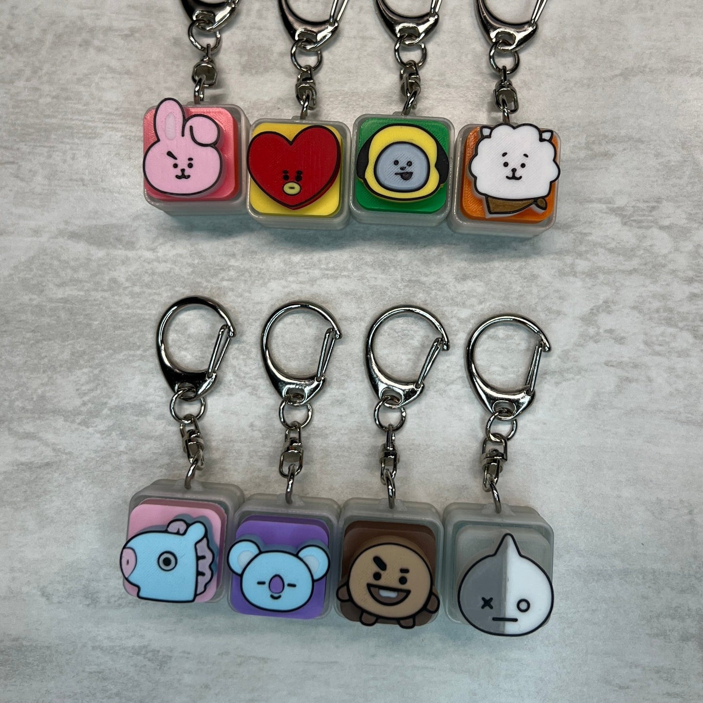 BT21 Keycap & Keychain | Stress Relief Fidget Toy | KPOP Collection | 3D Printed Gifts