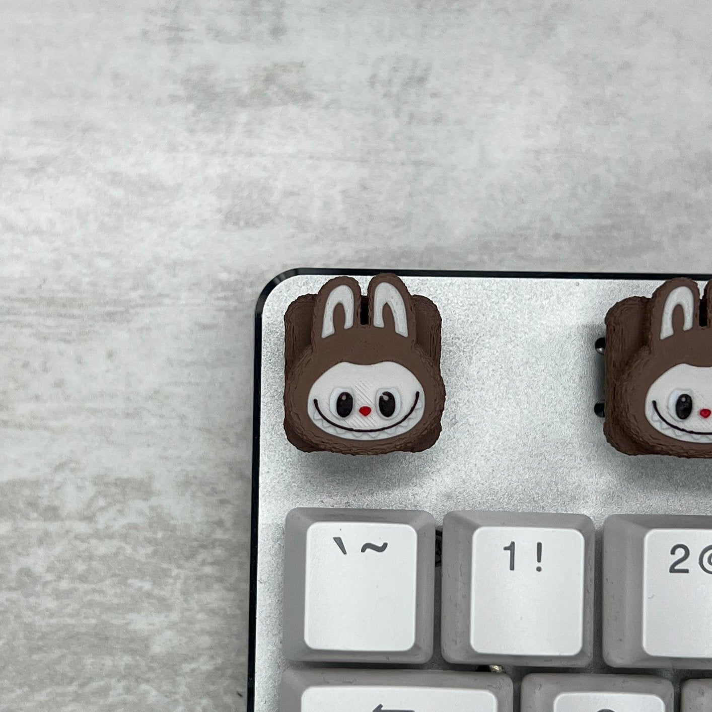 Labubu Brown Keycap & Keychain | Stress Relief Fidget | Cartoon Collection | 3D Printed Gifts