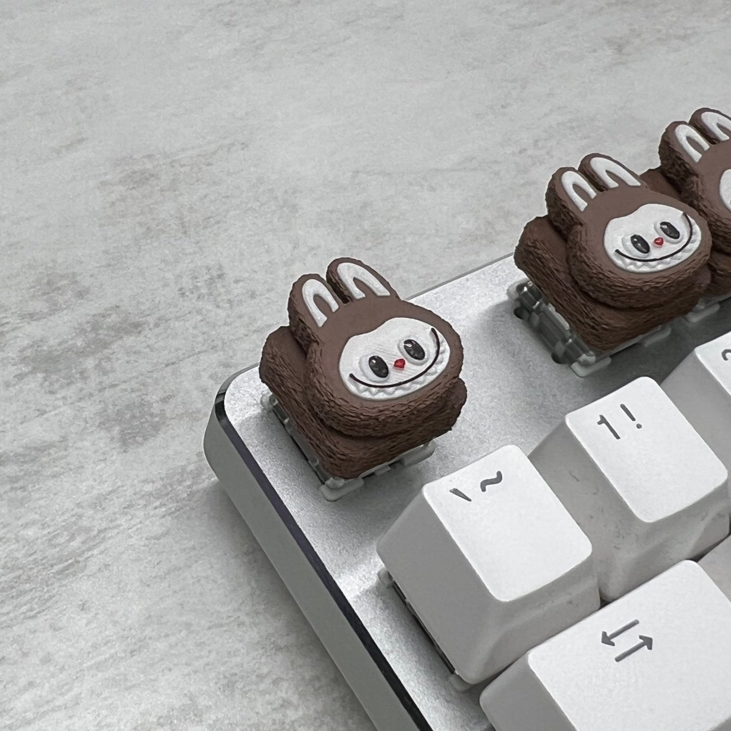 Labubu Brown Keycap & Keychain | Stress Relief Fidget | Cartoon Collection | 3D Printed Gifts