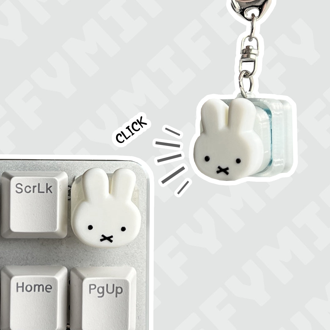 Miffy Keycap & Keychain | Stress Relief Fidget | Cartoon Collection | 3D Printed Gifts