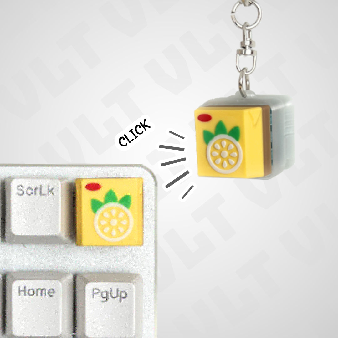 Vitasoy Lemon Tea (VLT) Keycap & Keychain | Stress Relief Fidget Toy | 3D Printed Gifts