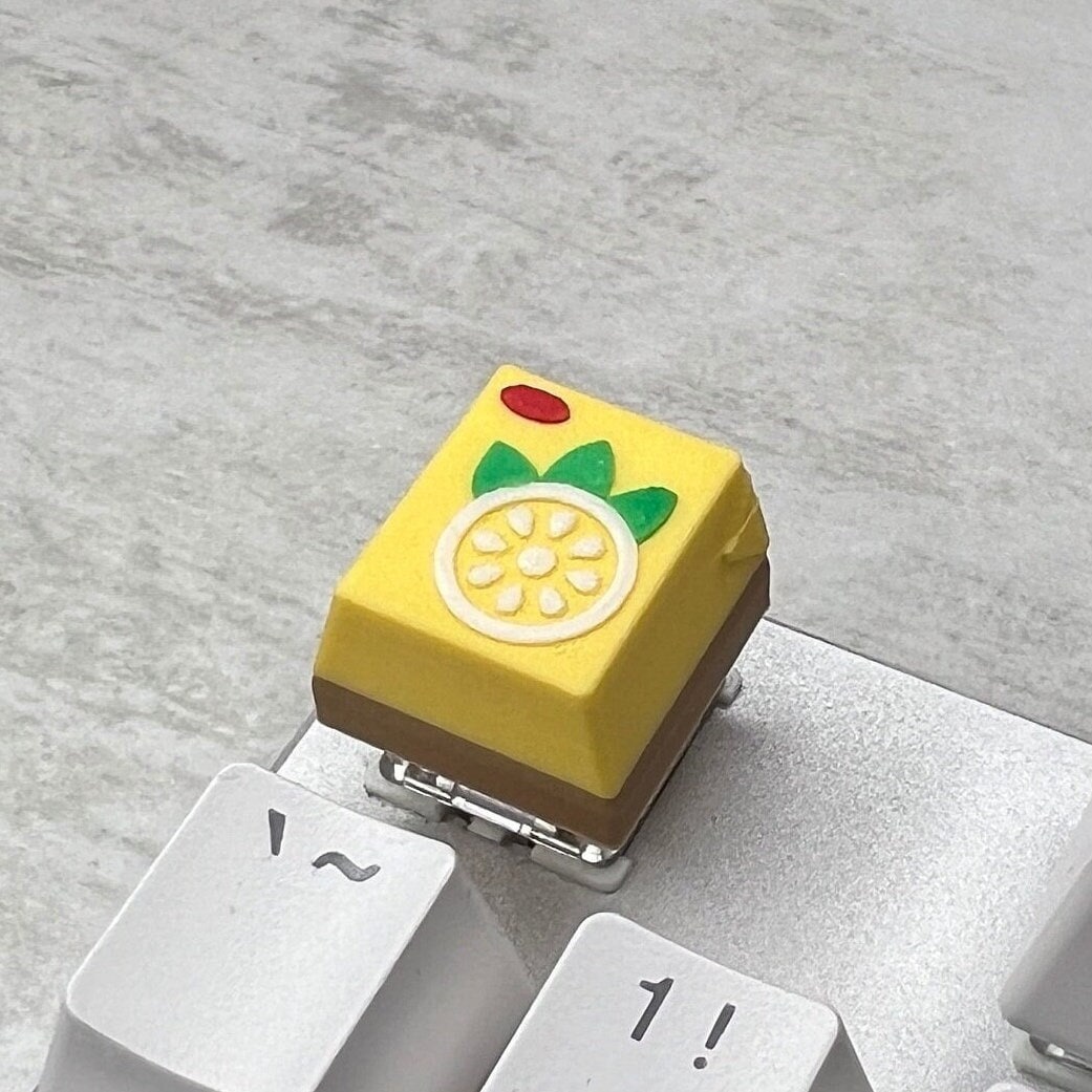 Vitasoy Lemon Tea (VLT) Keycap & Keychain | Stress Relief Fidget Toy | 3D Printed Gifts