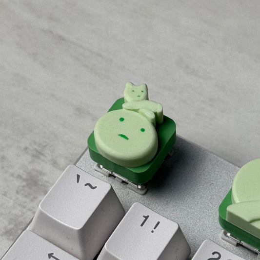 Smiski Cat Keycap & Keychain | Stress Relief Fidget | Cartoon Collection | 3D Printed Gifts