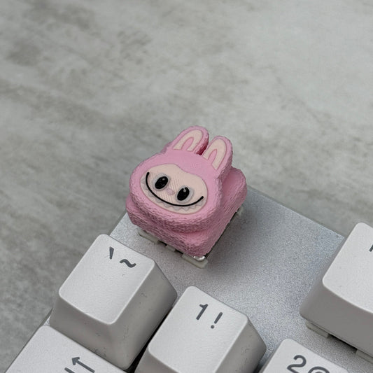 Labubu Pink Keycap & Keychain | Stress Relief Fidget | Cartoon Collection | 3D Printed Gifts