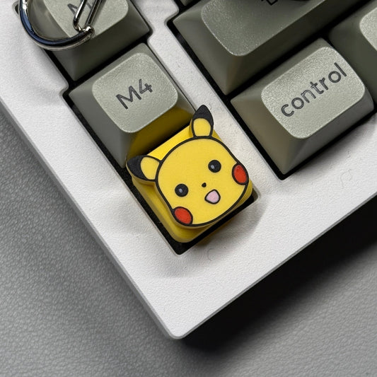 Pikachu Keycap & Keychain | Stress Relief Fidget | Cartoon Collection | 3D Printed Gifts
