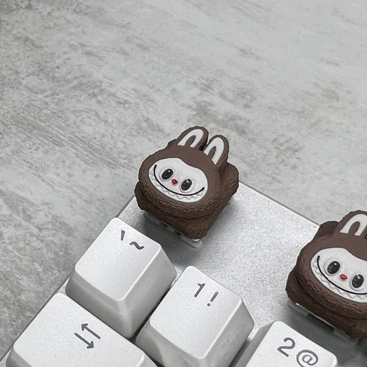 Labubu Brown Keycap & Keychain | Stress Relief Fidget | Cartoon Collection | 3D Printed Gifts