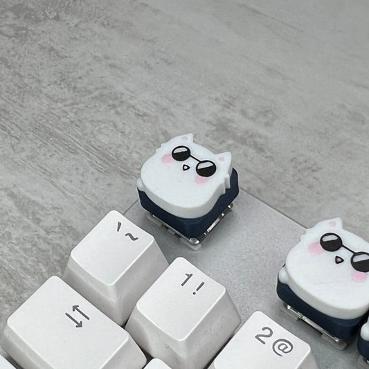 Gojo Cat Keycap & Keychain | Stress Relief Fidget | Cartoon Collection | 3D Printed Gifts