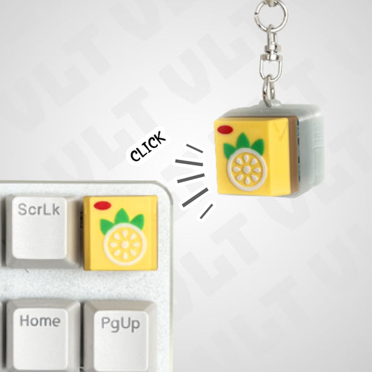 Vitasoy Lemon Tea (VLT) Keycap & Keychain | Stress Relief Fidget Toy | 3D Printed Gifts